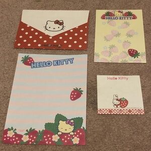 Genuine Vintage Adorable retro strawberry Hello Kitty summer Stationary paper